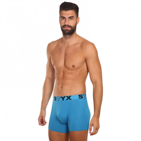 Boxershorts för män Styx lång sport elastisk ljusblå (U969)