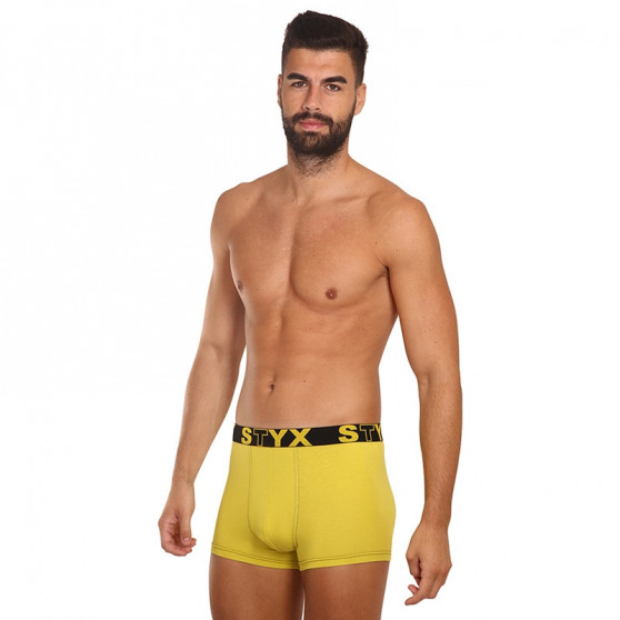 Boxershorts för herrar Styx sport gummi grön och gul (G1065)