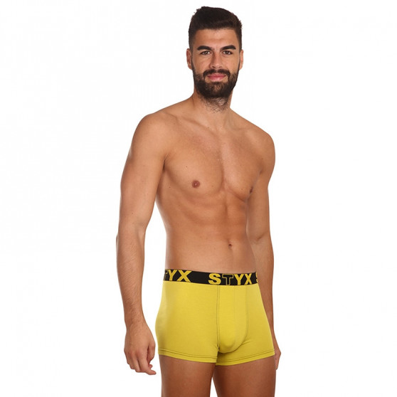 Boxershorts för herrar Styx sport gummi grön och gul (G1065)