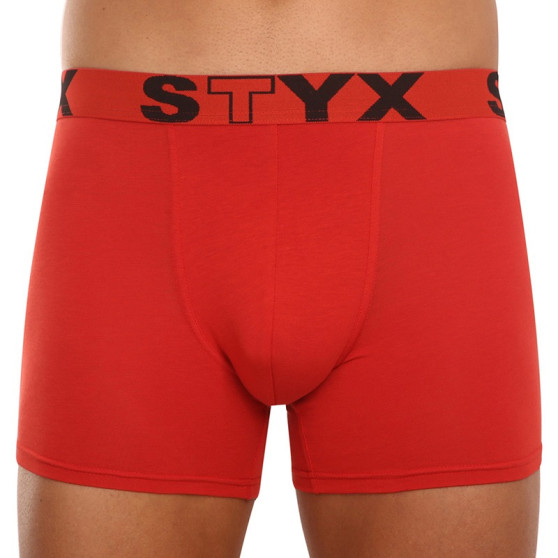 Boxershorts för män Styx lång sport elastisk röd (U1064)