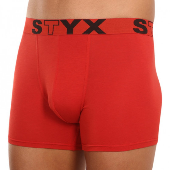 Boxershorts för män Styx lång sport elastisk röd (U1064)