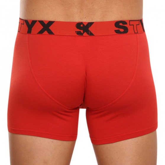 Boxershorts för män Styx lång sport elastisk röd (U1064)