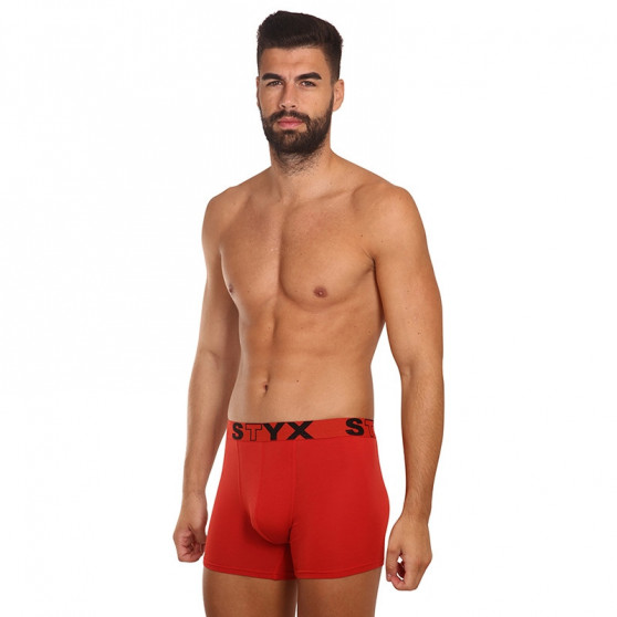 Boxershorts för män Styx lång sport elastisk röd (U1064)