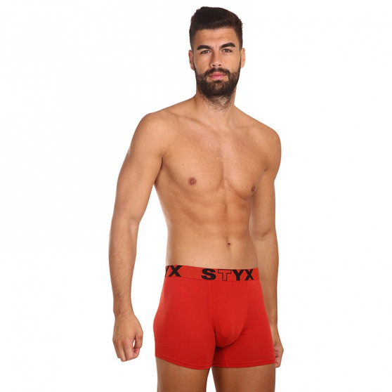 Boxershorts för män Styx lång sport elastisk röd (U1064)