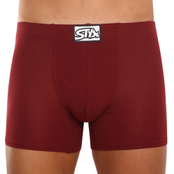 Boxershorts för herrar Styx lång klassisk gummi vinröd (F1060)