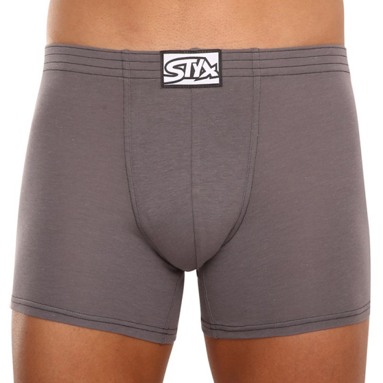 Boxershorts för herrar Styx lång klassisk elastisk mörkgrå (F1063)