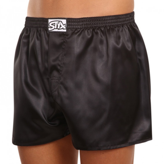 Boxershorts för herrar Styx klassisk elastisk satin svart (C960)