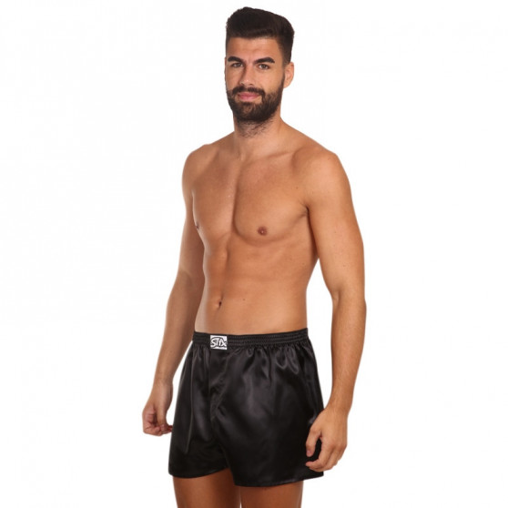 Boxershorts för herrar Styx klassisk elastisk satin svart (C960)