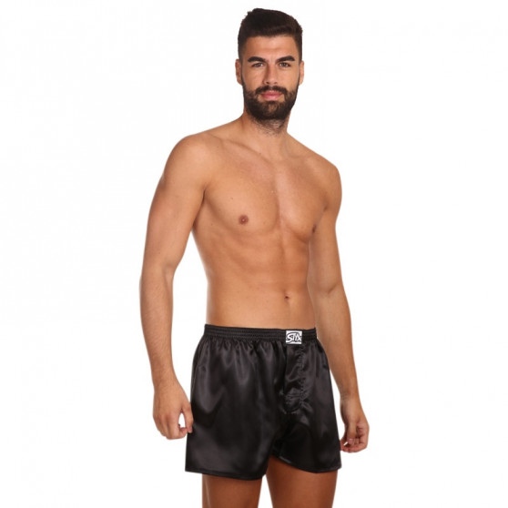 Boxershorts för herrar Styx klassisk elastisk satin svart (C960)