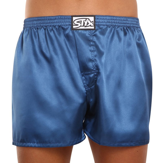 Boxershorts för herrar Styx klassisk elastisk satin mörkblå (C664)