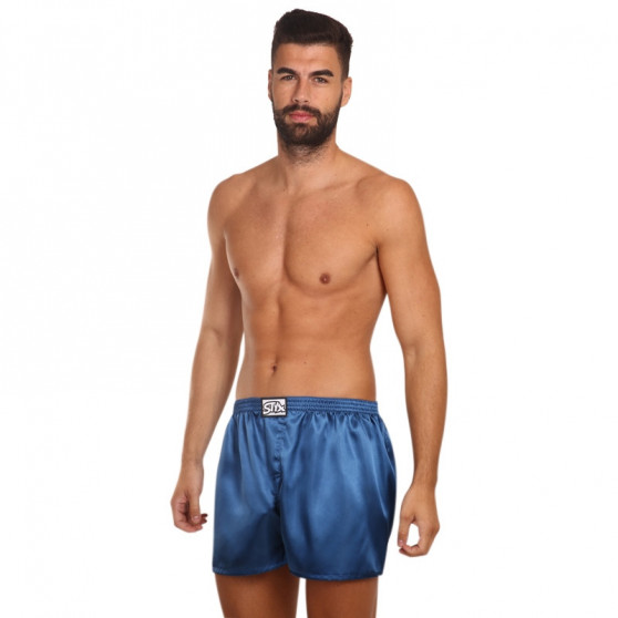 Boxershorts för herrar Styx klassisk elastisk satin mörkblå (C664)