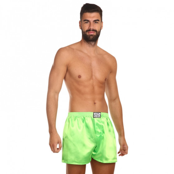 Boxershorts för herrar Styx classic rubber satin green (C1069)