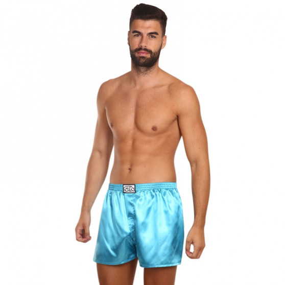 Boxershorts för herrar Styx classic rubber satin blue (C967)