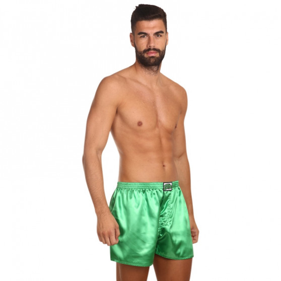 Boxershorts för herrar Styx klassisk elastisk satin mörkgrön (C689)