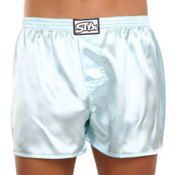 Boxershorts för herrar Styx klassisk elastisk satin ljusblå (C688)