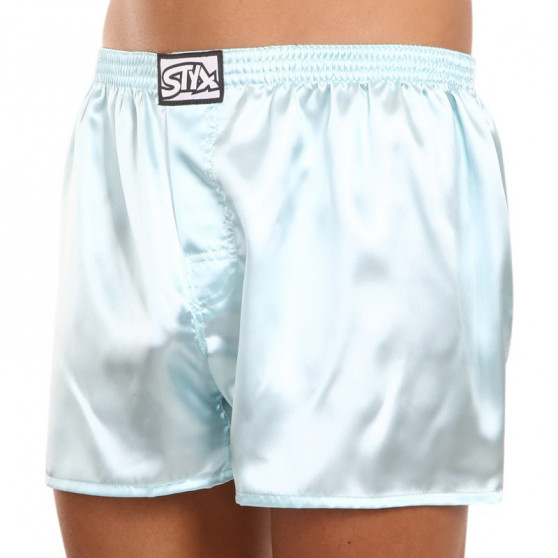 Boxershorts för herrar Styx klassisk elastisk satin ljusblå (C688)