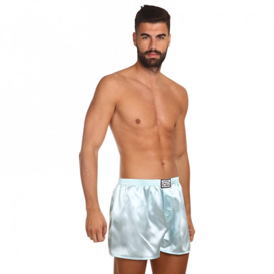 Boxershorts för herrar Styx klassisk elastisk satin ljusblå (C688)