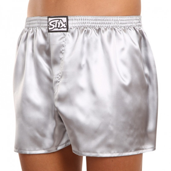 Boxershorts för herrar Styx klassisk elastisk satin mörkgrå (C1063)