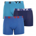 3PACK herr boxershorts Styx lång sport elastisk blå (U9676869)