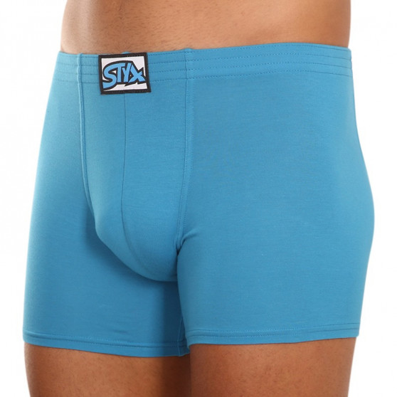 3PACK Boxershorts för herrar Styx lång klassisk elastisk blå (F9676869)