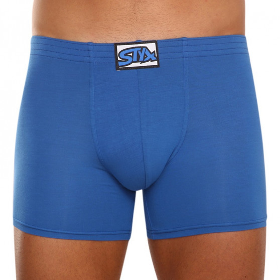 3PACK Boxershorts för herrar Styx lång klassisk elastisk blå (F9676869)