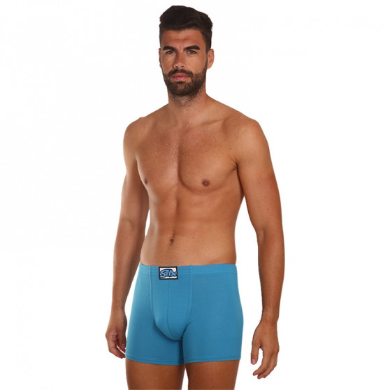 3PACK Boxershorts för herrar Styx lång klassisk elastisk blå (F9676869)