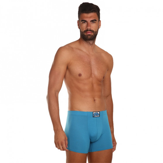 3PACK Boxershorts för herrar Styx lång klassisk elastisk blå (F9676869)