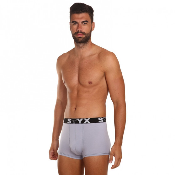 3PACK Boxershorts för herrar Styx sport elastisk grå (G10676767)