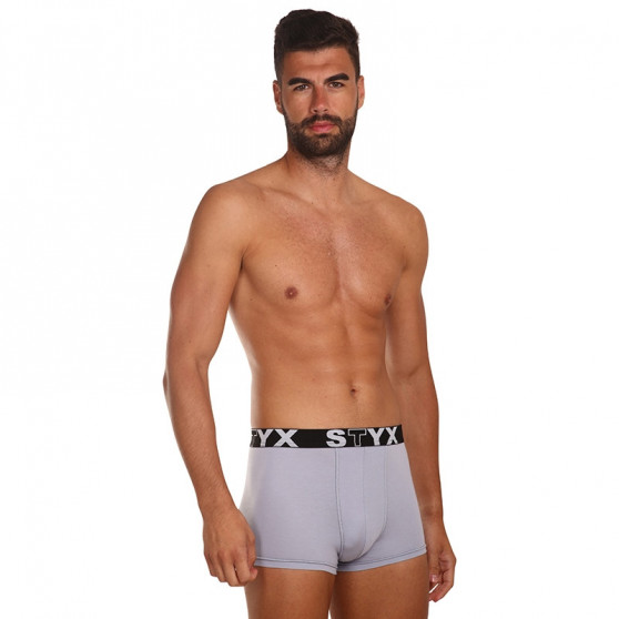 3PACK Boxershorts för herrar Styx sport elastisk grå (G10676767)