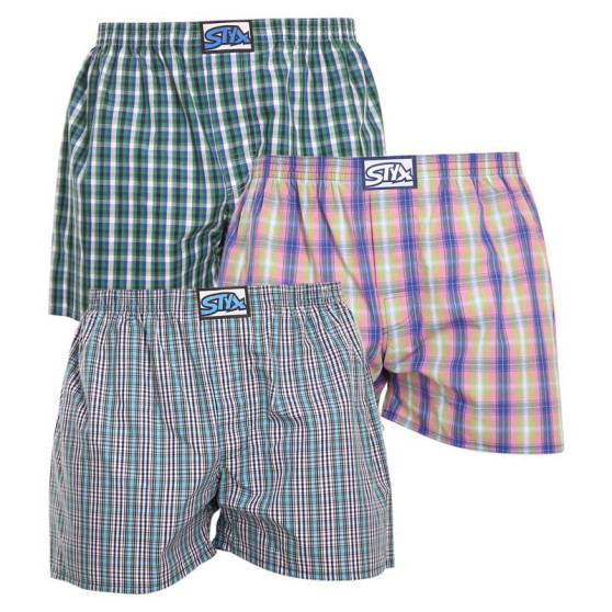 3PACK Boxershorts för herrar Styx klassisk elastisk flerfärgad (A1081213)