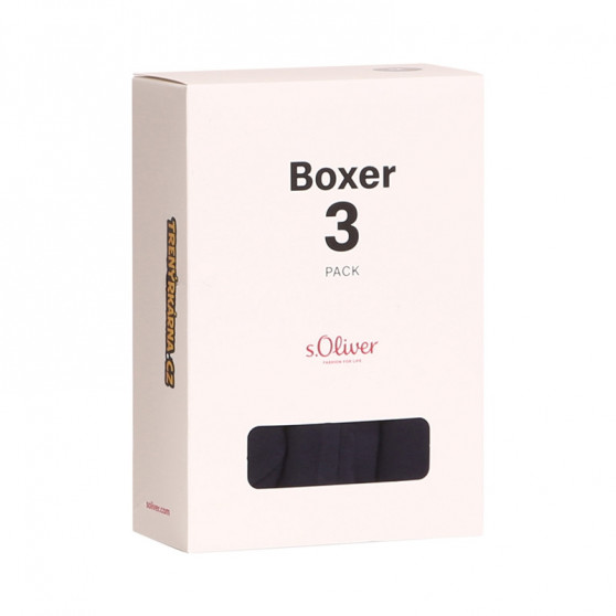 3PACK Boxershorts S.Oliver mörkblå för herrar (JH-34B-31184142)