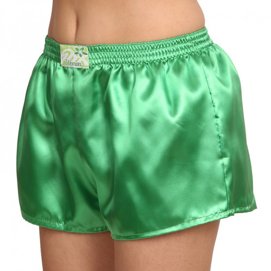 Damshorts Styx klassisk elastisk satin mörkgrön (L689)