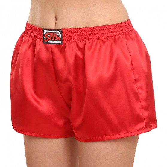 Damshorts Styx klassisk elastisk satin röd (L663)