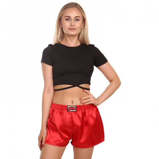 Damshorts Styx klassisk elastisk satin röd (L663)