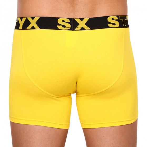 Boxershorts för män Styx lång sport elastisk gul (U1068)