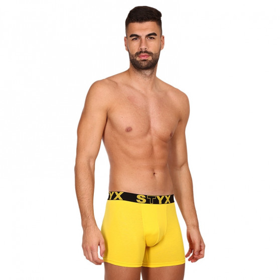 Boxershorts för män Styx lång sport elastisk gul (U1068)