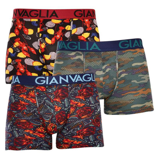 3PACK Boxershorts för herrar Gianvaglia multicolour (GVG-5506)