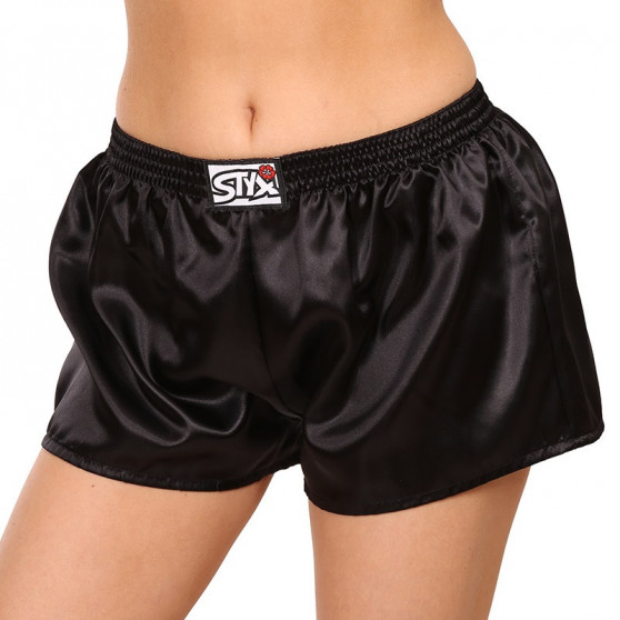 Damshorts Styx klassisk elastisk satin svart (L960)