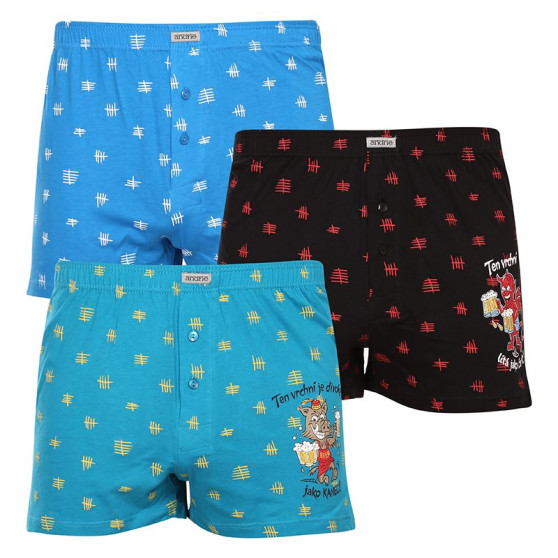 3PACKBoxershorts för herrar Andrie flerfärgad (PS 5685)