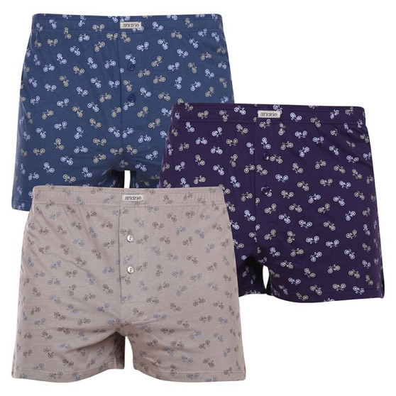 3PACKBoxershorts för herrar Andrie flerfärgad (PS 5642)