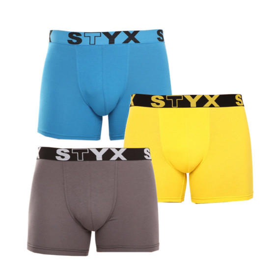 3PACK boxershorts för män Styx lång sport elastisk flerfärgad (U9696863)