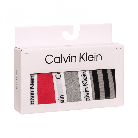 3PACK Stringtrosor för kvinnor Calvin Klein oversized multicolour (QD3800E-658)