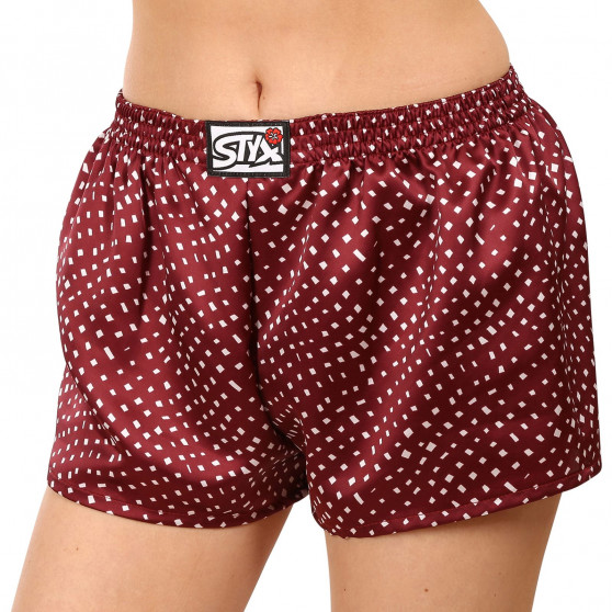 Damshorts Styx klassisk elastisk satin röd (L681)