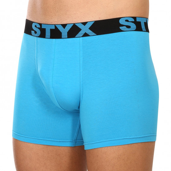 Boxershorts för män Styx lång sport elastisk ljusblå (U1169)