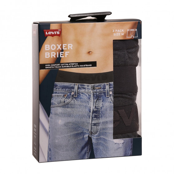 3PACK Boxershorts för herrar Levis grå (905045001 007)