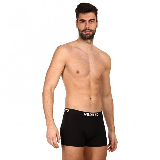 10PACK Boxershorts för herrar Nedeto svart (10NDTB001-brand)