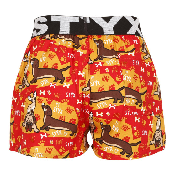 Barn shorts Styx konst sport gummi hundar (BJ1554)