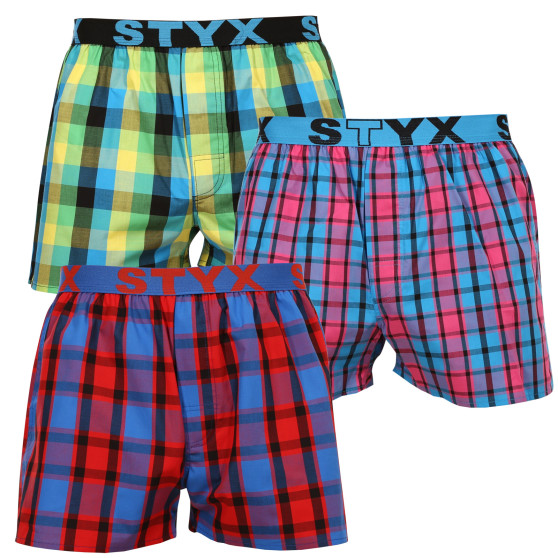 3PACK Boxershorts för herrar Styx sport elastisk flerfärgad (B9343536)