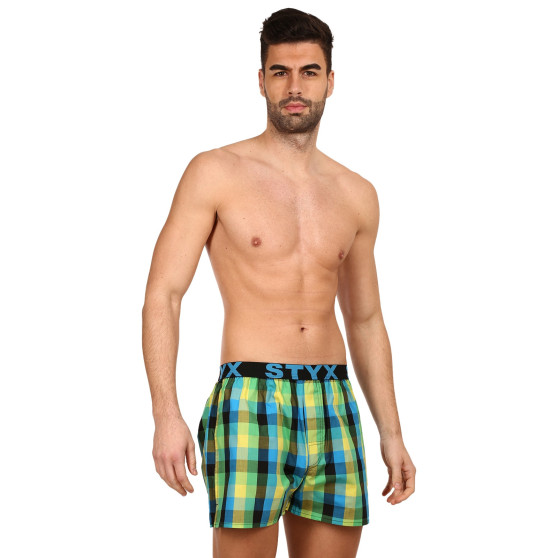 3PACK Boxershorts för herrar Styx sport elastisk flerfärgad (B9343536)