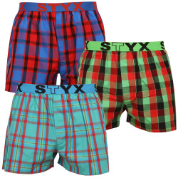 3PACK Boxershorts för herrar Styx sport elastisk flerfärgad (B9373839)